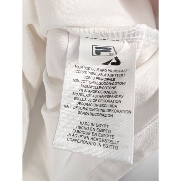 Fila Shirt Womens Size Large White Logo Spell Out T-Shirt - Picture 4 of 8